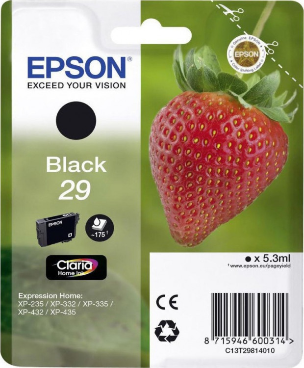 Μελάνι Epson 29 Black C13T29814010