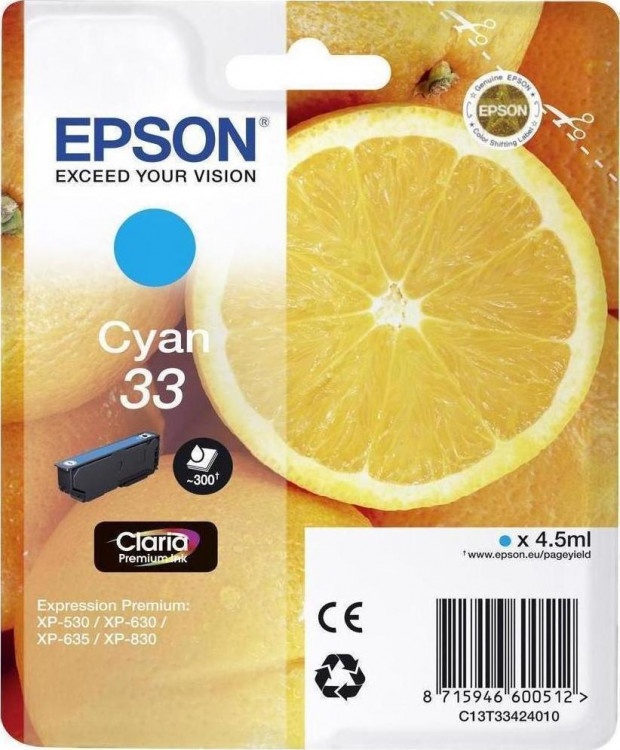 Μελάνι Epson Claria Premium T3342 Cyan