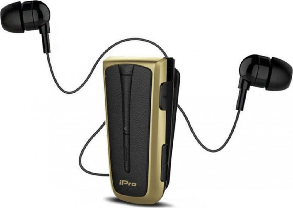 Headset Bluetooth iPro RH219s Retractable Black-Gold