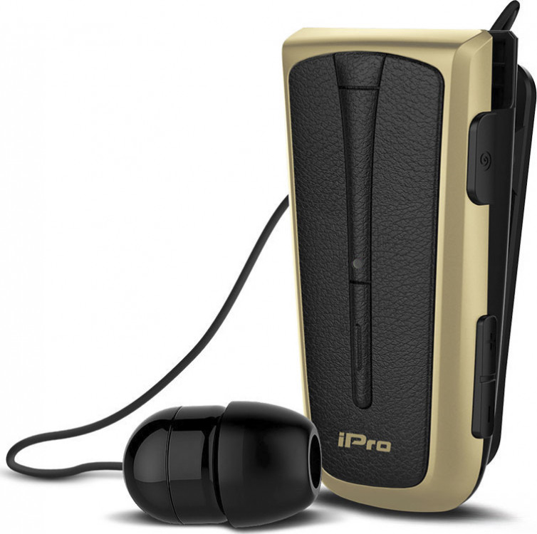 Headset Bluetooth iPro RH219s Retractable Black-Gold