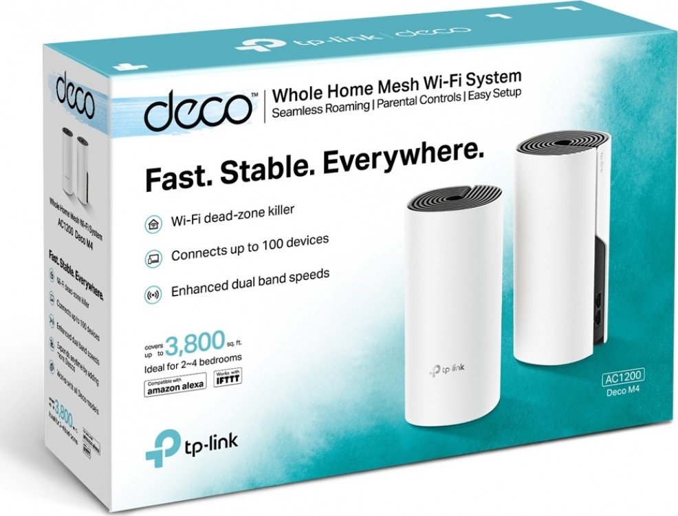 Deco M4 TP-Link AC1200 Whole-Home Mesh Wi-Fi System V2 (2-Pack)