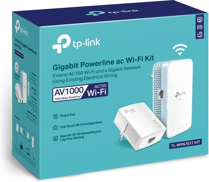 Powerline TP-Link 1000Mbps TL-WPA7517 Kit v1 (2τμχ)