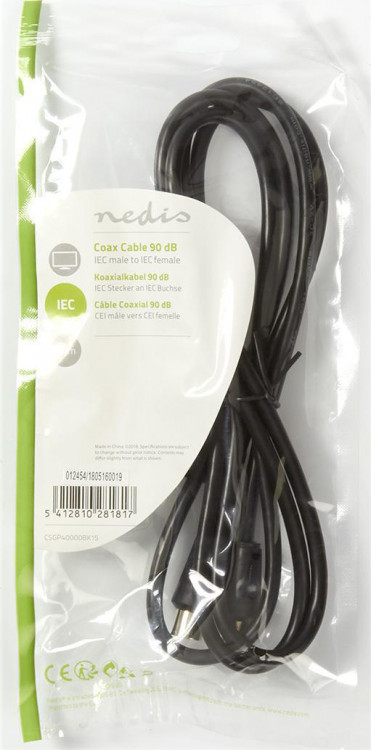 Cable Nedis RF 1,5m CSGP40000BK15