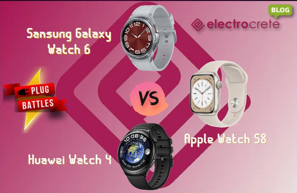 Smartwatch Samsung Galaxy Watch 6 vs Huawei Watch 4 vs Apple Watch S8