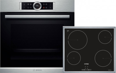 Set Wall-mounted Oven Bosch HBG632BS1 & Hob CRE645S06 Pitsos