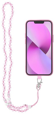 Λουράκι Λαιμού Crystal Diamond Pink for Smartphone Universal