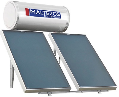 Ηλιακός Θερμοσίφωνας Maltezos Sunpower EM 200L/3E/2SAC 90X150  200l/2,7m2 Glass Τριπλής Ενέργειας