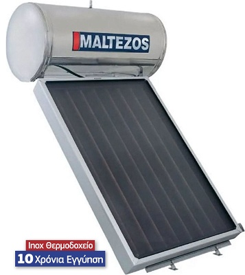 Ηλιακός Θερμοσίφωνας Maltezos Inox MALT H160L/SAC 130X150  160l/1,95m2 Διπλής Ενέργειας