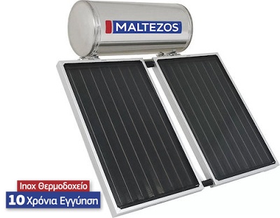 Ηλιακός Θερμοσίφωνας Maltezos Inox MALT H200L/2SAC 90X150  200l/2,7m2 Διπλής Ενέργειας