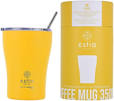 Θερμός 350ml Estia Coffee Mug Save The Aegean Pineapple Yellow