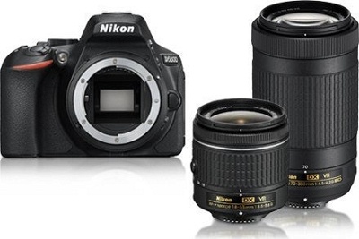 Camera Nikon Dslr D5600 + AF-P 18-55VR + AF-P 70-300 VR Kit Black