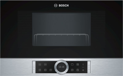 Φούρνος Μικροκυμάτων Εντοιχιζόμενος με Grill Bosch 21Lt BEL634GS1 Inox-Black