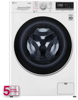 Πλυντήριο Ρούχων LG 9kg F4WV509S0E (ατμού με Wi-Fi)