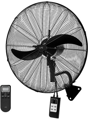 Fan 65cm Life WINDPRO65 Wall Black with Remote Control