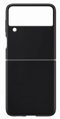 Case Face Samsung Galaxy Z Flip 3 5G Leather Cover Black