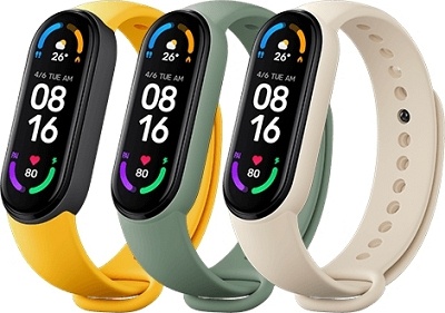 Strap Xiaomi Mi Smart Band 6 3-Pack (WH-GR-YEL)