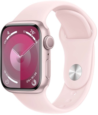 Apple Watch Series 9 41mm Pink Aluminium Case with Light Pink Sport Band S/M