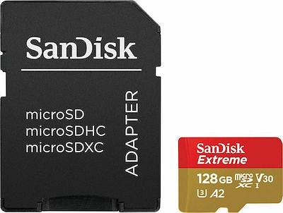 Κάρτα Μνήμης Sandisk Micro SD Extreme 128GB SDSQXA1-128G-GN6MA