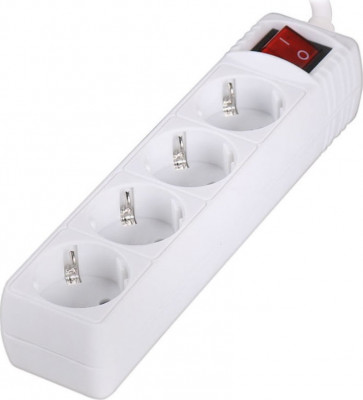 Multi-socket 4-position with switch Sonora White