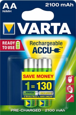 Batteries Rechargeable Varta Ready to Use ΑΑ 2100mah (2 pcs)