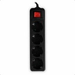 Multi-socket 4-position with switch Sonora Black